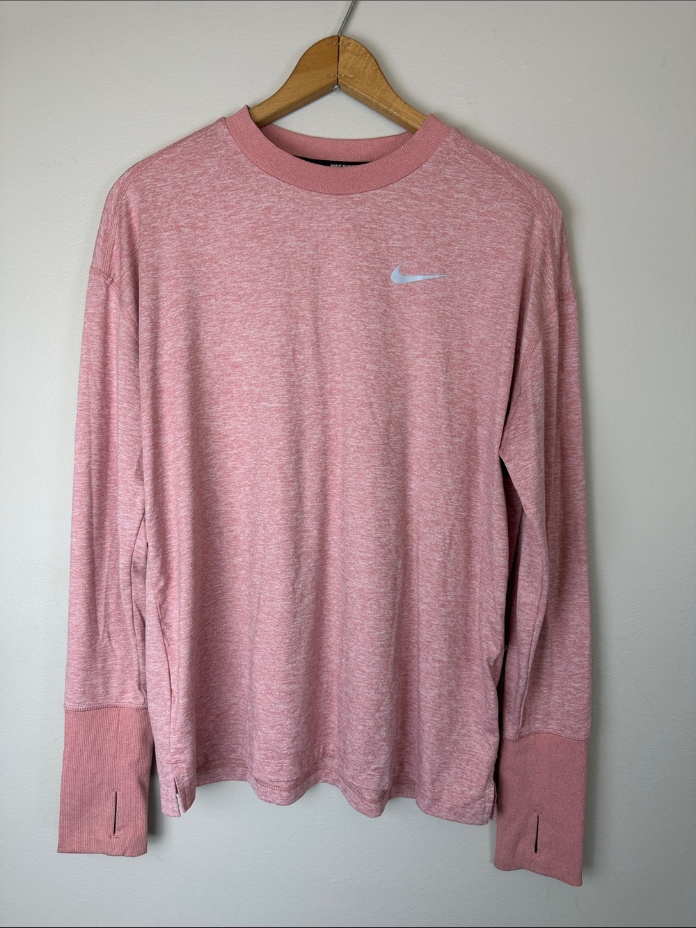 Nike Running Element Dri-Fit Long Sleeve Shirt Pink Women's Medium Workout